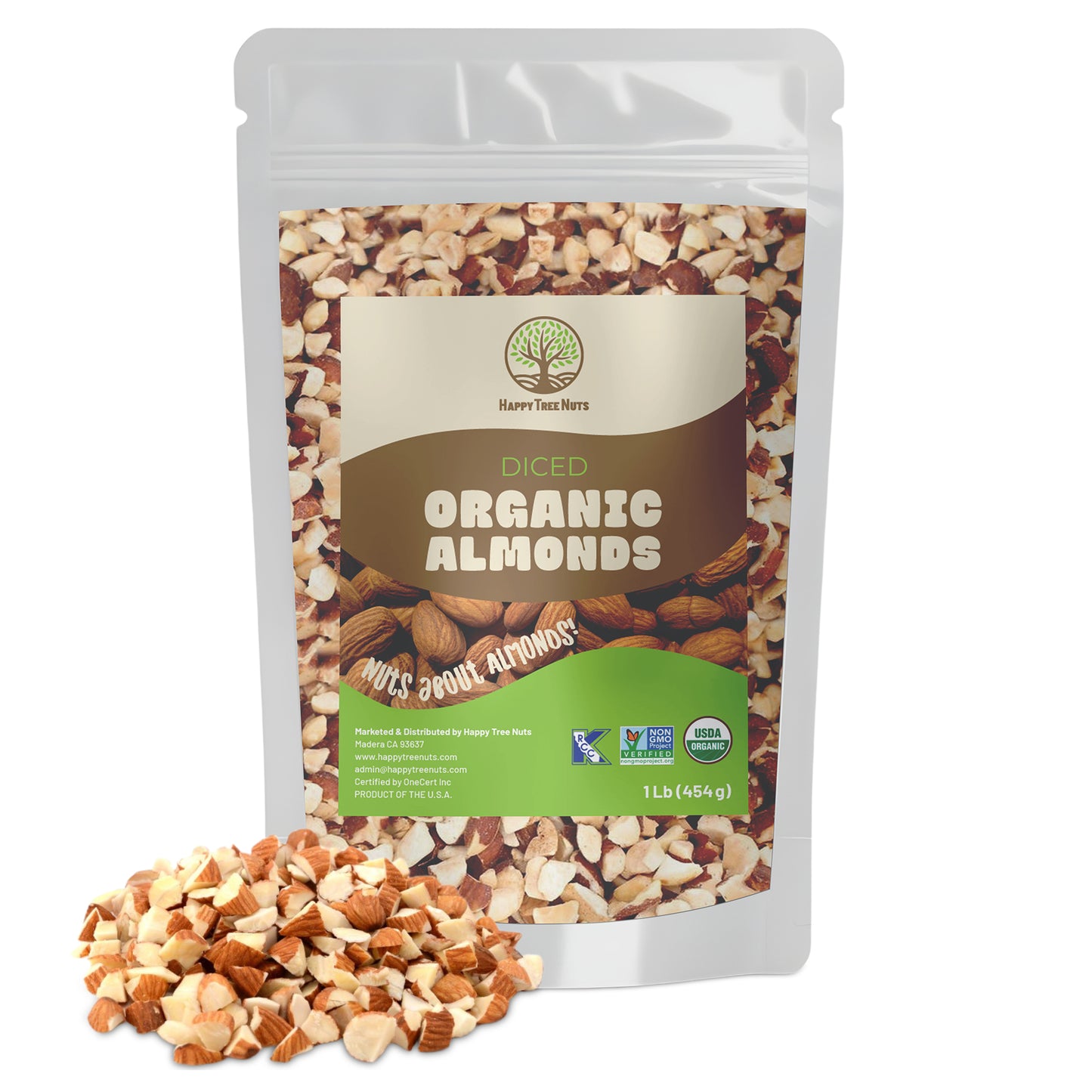 Happy Tree Nuts Organic Diced Almonds
