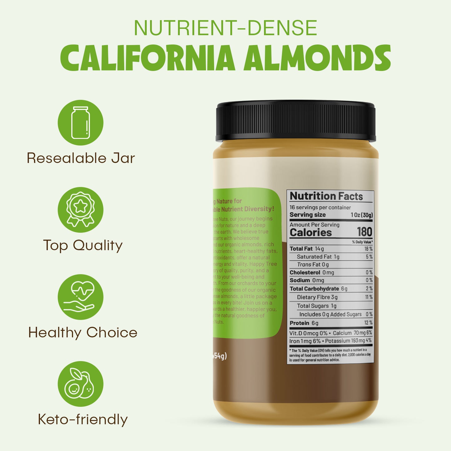 Happy Tree Nuts Organic Almonds Paste