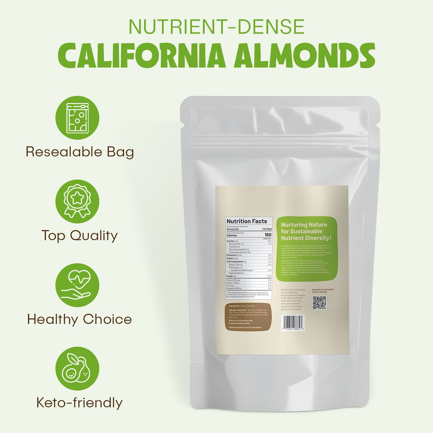 Happy Tree Nuts Organic Almonds Flour