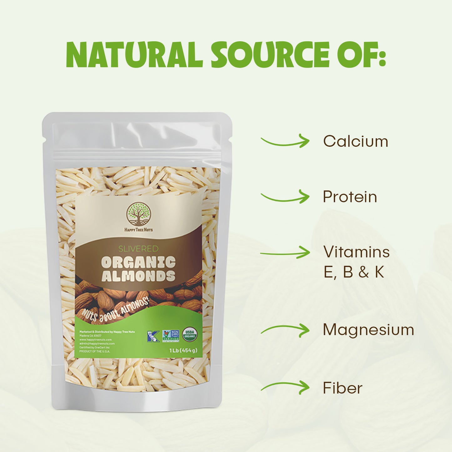 Happy Tree Nuts Organic Slivered Almonds