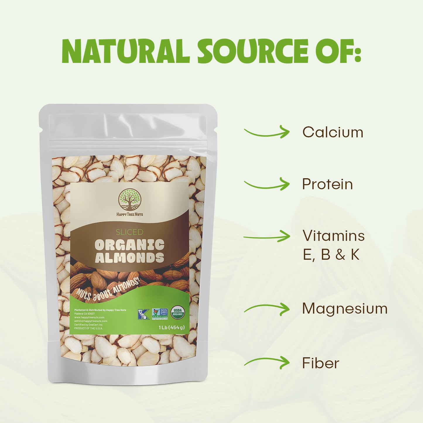 Happy Tree Nuts Organic Sliced Almonds
