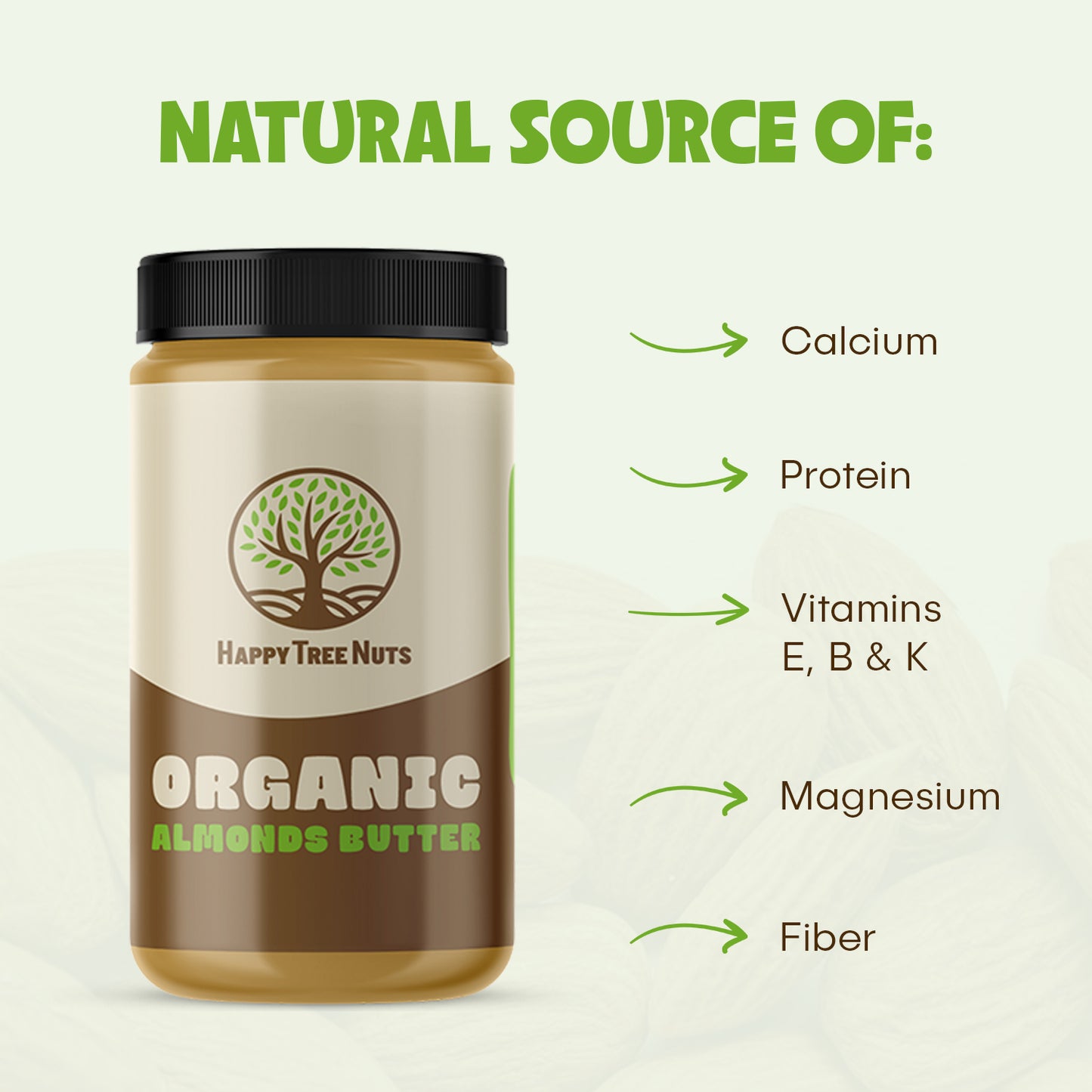Happy Tree Nuts Organic Almonds Butter