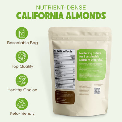 Happy Tree Nuts Organic Whole Natural Almonds